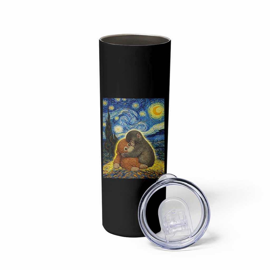 Punch Monkey Starry Night Viral Trend Skinny Tumbler
