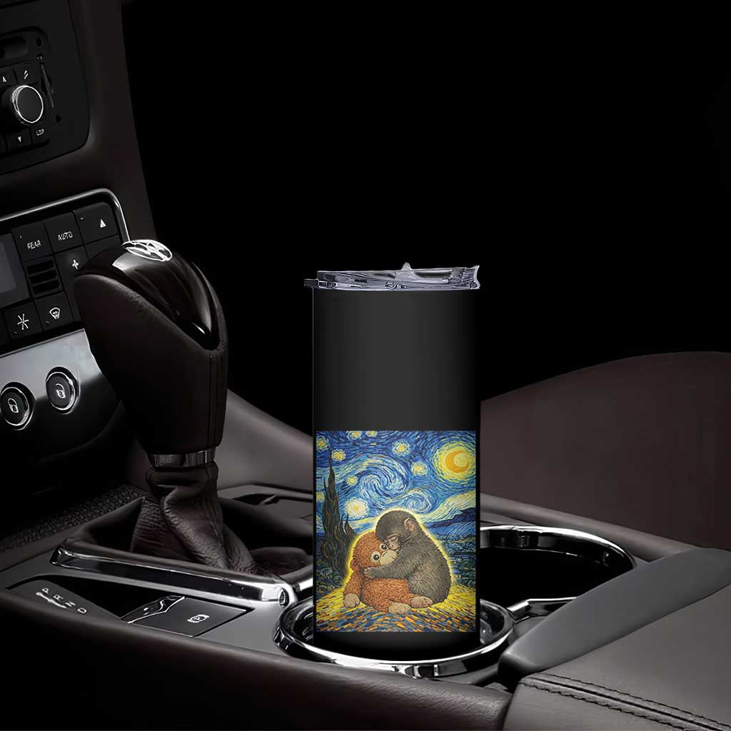 Punch Monkey Starry Night Viral Trend Skinny Tumbler