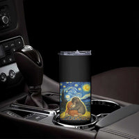 Punch Monkey Starry Night Viral Trend Skinny Tumbler