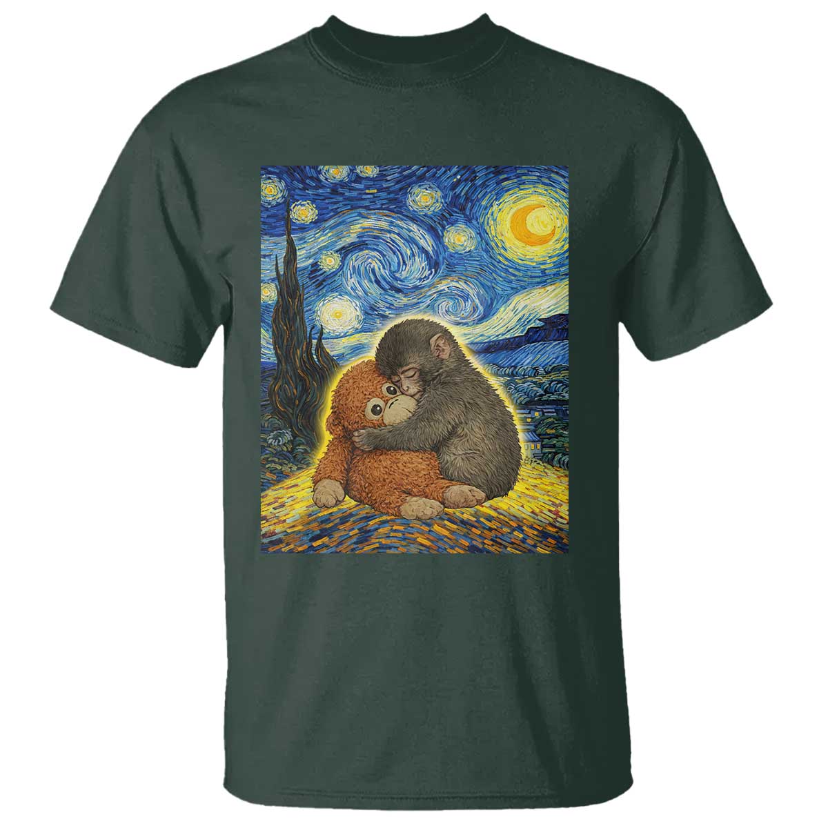 Punch Monkey Starry Night Viral Trend T Shirt