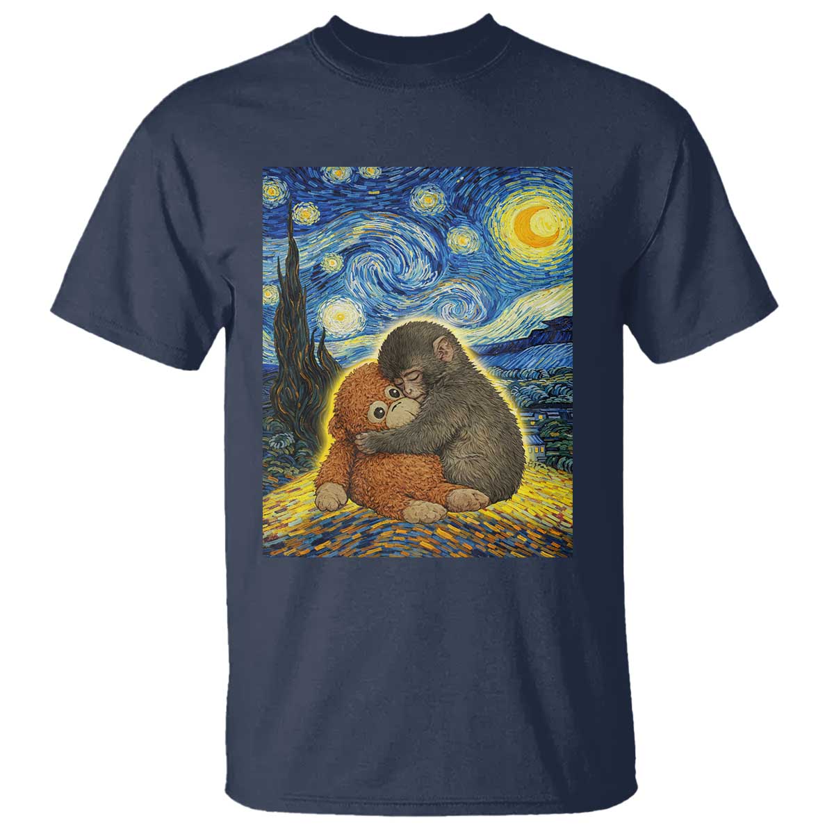 Punch Monkey Starry Night Viral Trend T Shirt