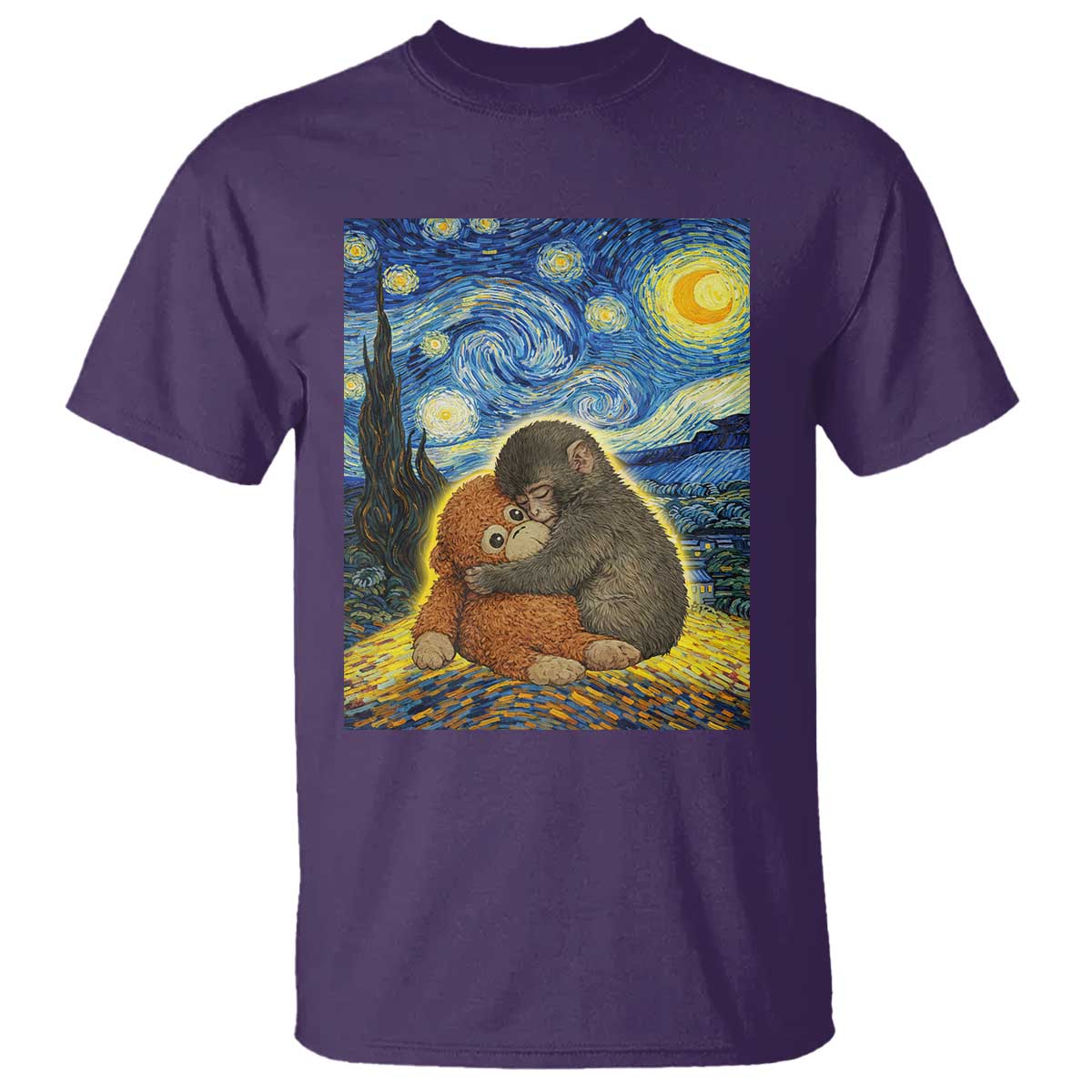 Punch Monkey Starry Night Viral Trend T Shirt