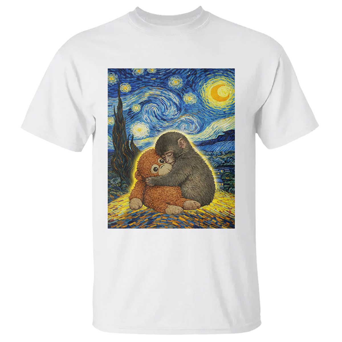 Punch Monkey Starry Night Viral Trend T Shirt