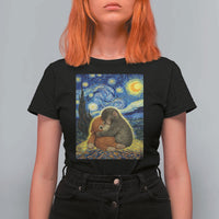 Punch Monkey Starry Night Viral Trend T Shirt For Women