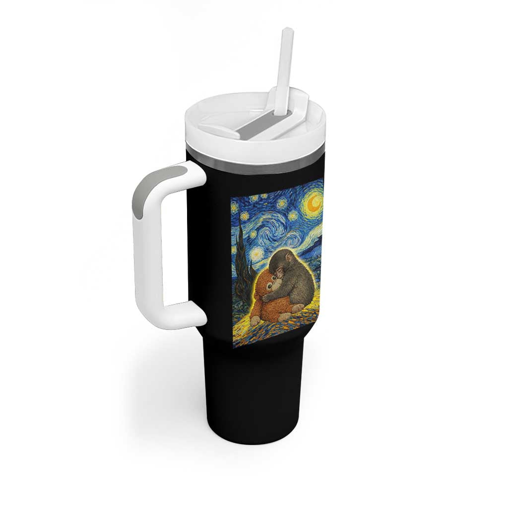 Punch Monkey Starry Night Viral Trend Tumbler With Handle
