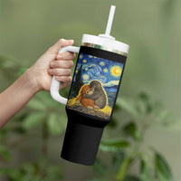 Punch Monkey Starry Night Viral Trend Tumbler With Handle