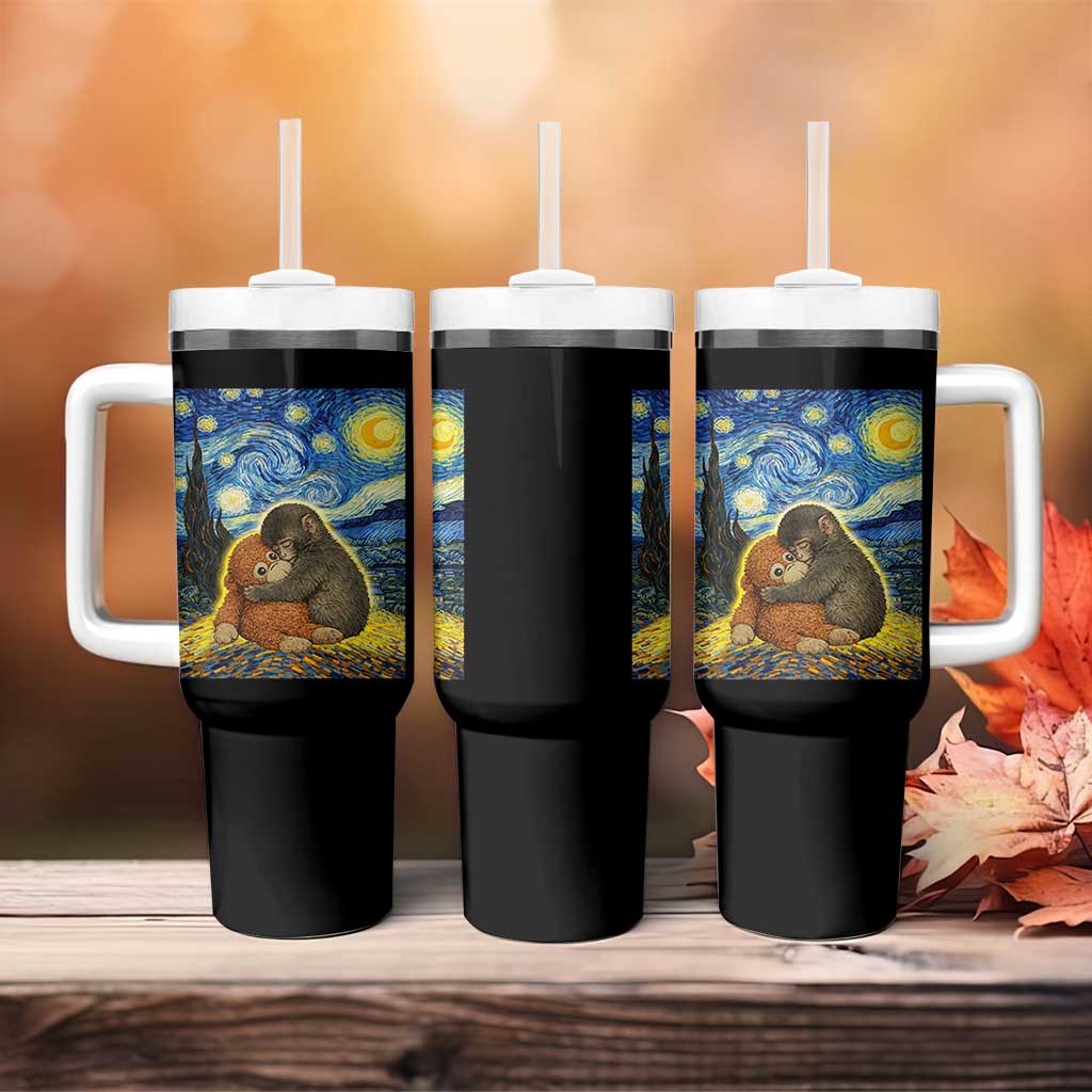 Punch Monkey Starry Night Viral Trend Tumbler With Handle