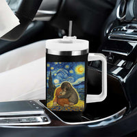 Punch Monkey Starry Night Viral Trend Tumbler With Handle