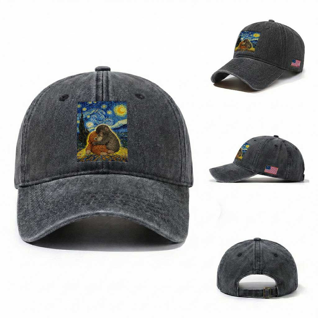 Punch Monkey Starry Night Viral Trend Washed Cotton Baseball Cap