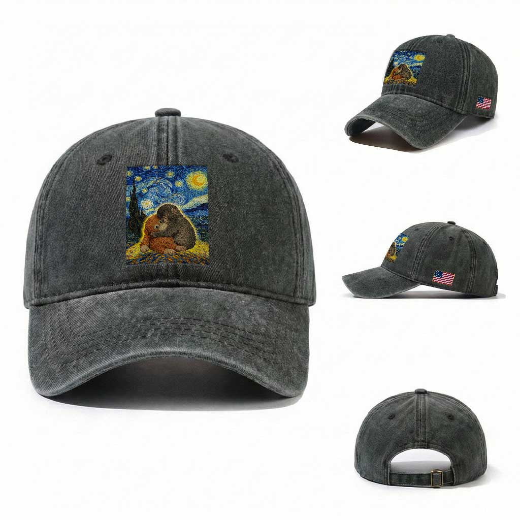 Punch Monkey Starry Night Viral Trend Washed Cotton Baseball Cap