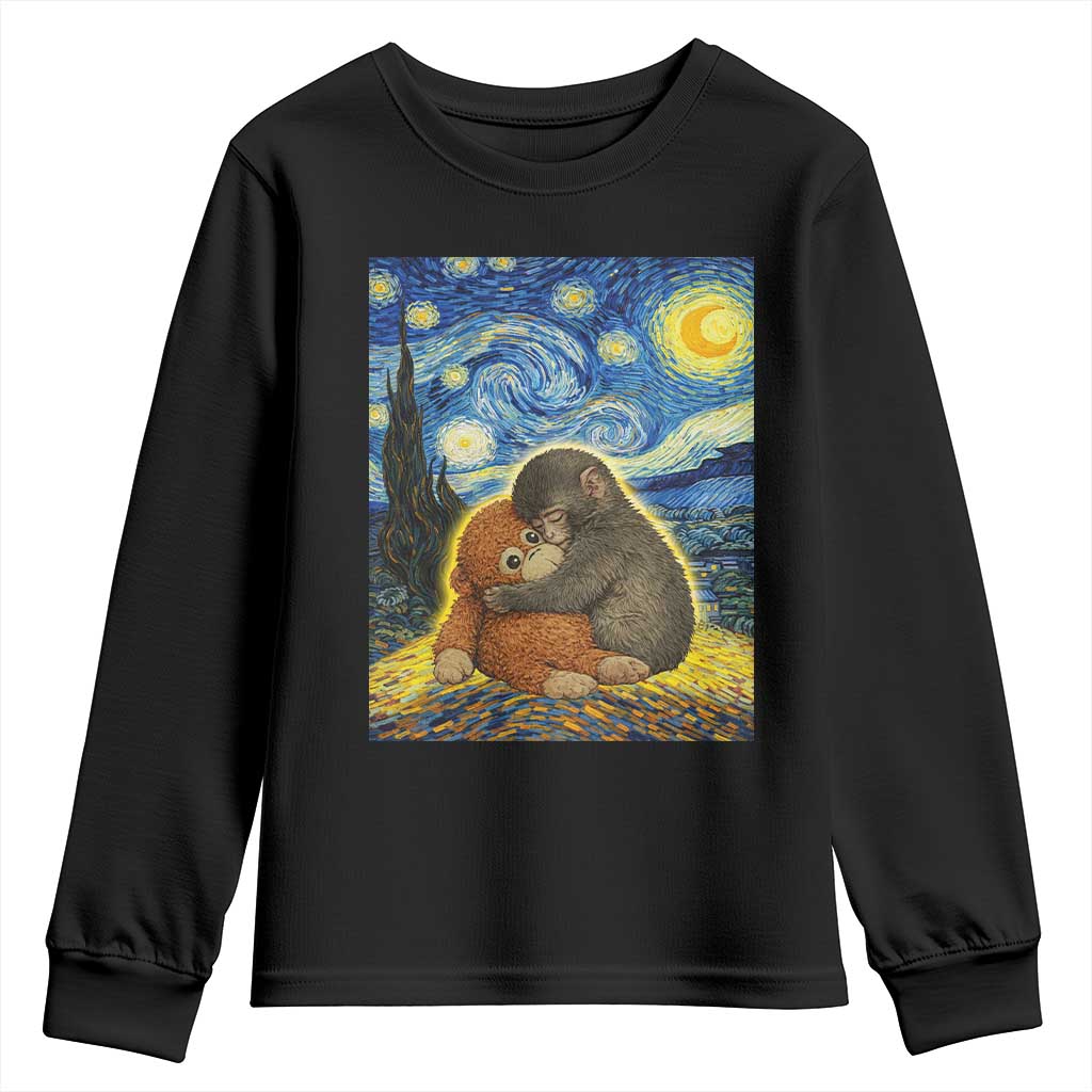 Punch Monkey Starry Night Viral Trend Youth Sweatshirt