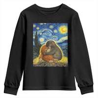 Punch Monkey Starry Night Viral Trend Youth Sweatshirt