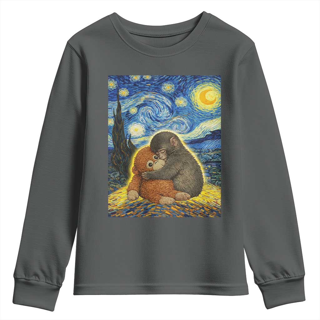 Punch Monkey Starry Night Viral Trend Youth Sweatshirt