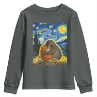 Punch Monkey Starry Night Viral Trend Youth Sweatshirt