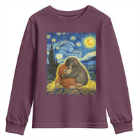 Punch Monkey Starry Night Viral Trend Youth Sweatshirt