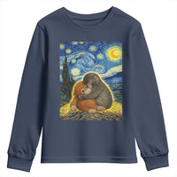 Punch Monkey Starry Night Viral Trend Youth Sweatshirt