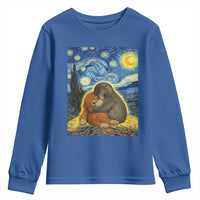Punch Monkey Starry Night Viral Trend Youth Sweatshirt