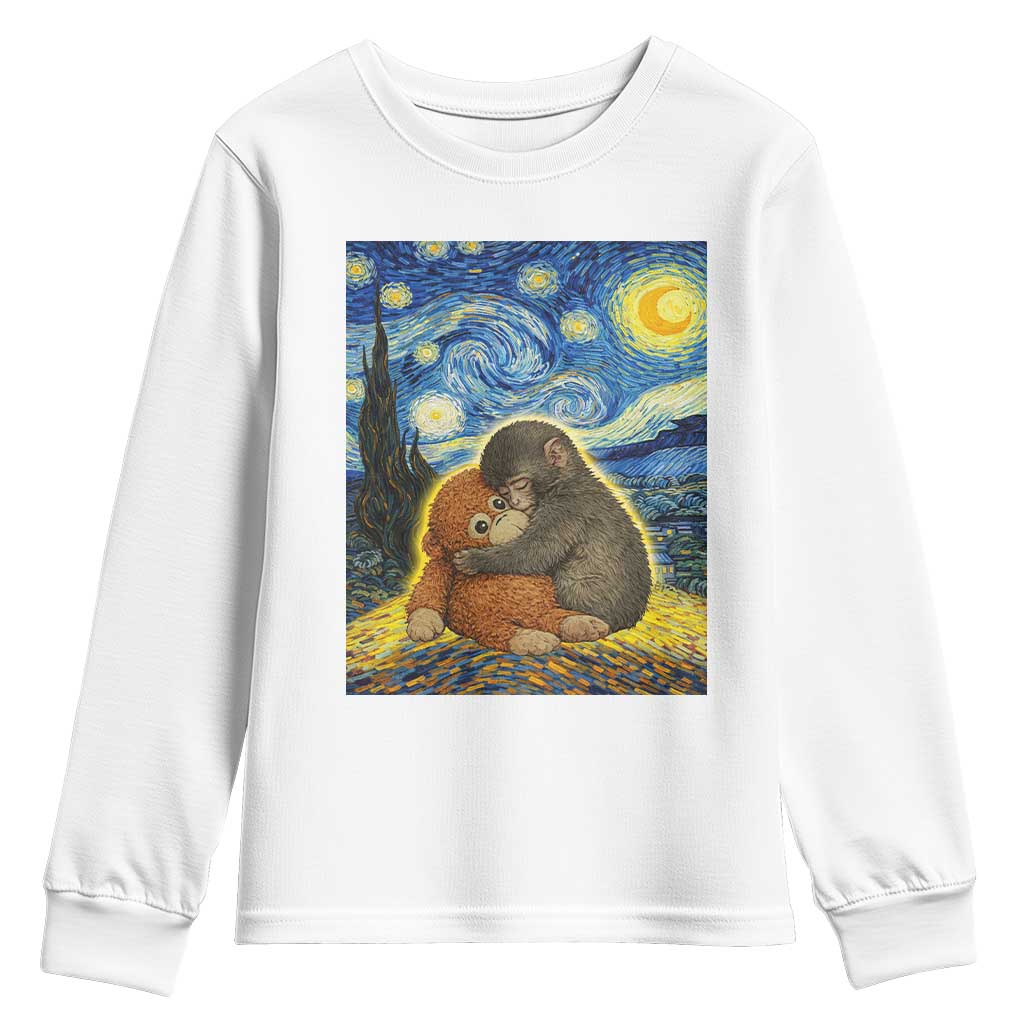 Punch Monkey Starry Night Viral Trend Youth Sweatshirt