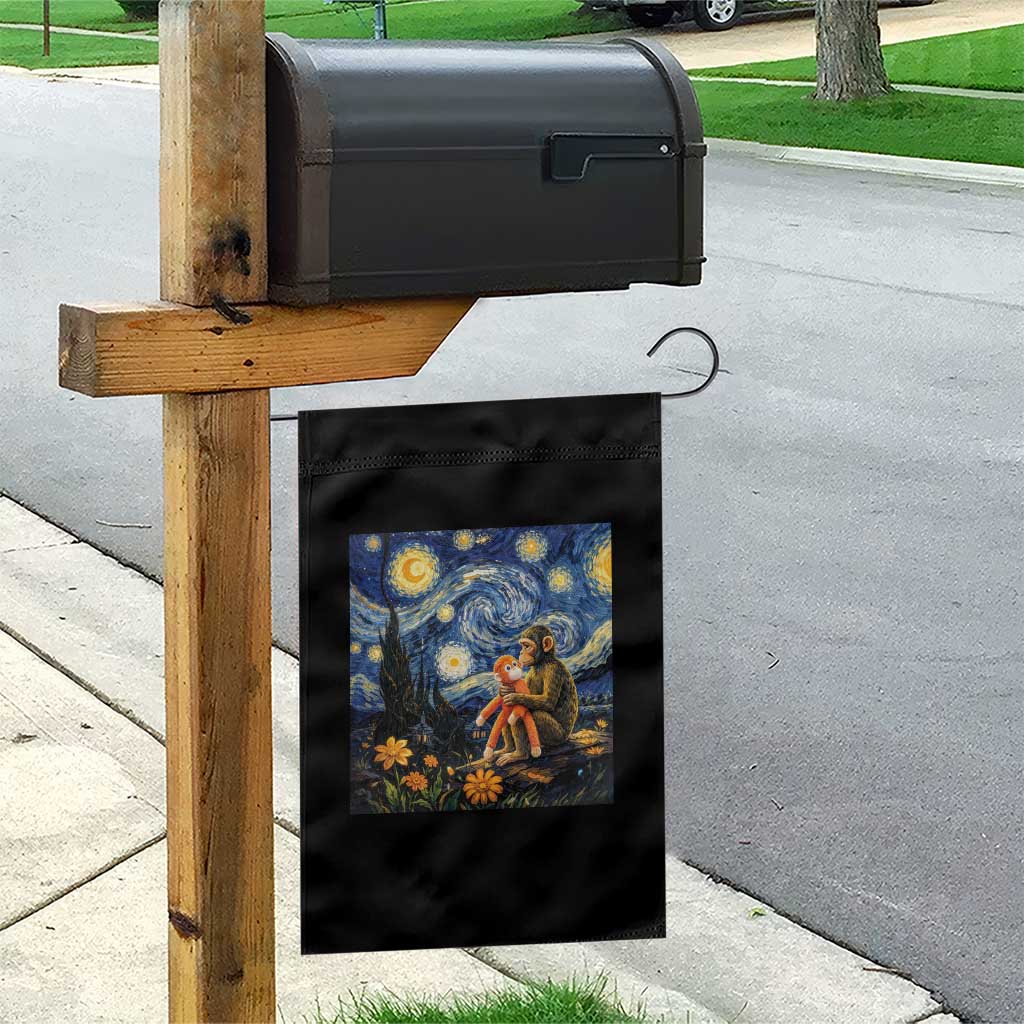 Baby Monkey Punch Starry Night Viral Trend Garden Flag