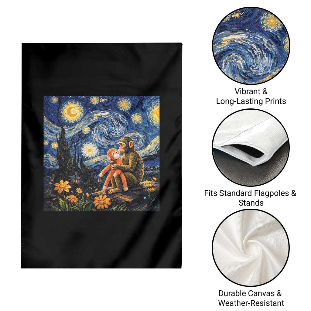 Baby Monkey Punch Starry Night Viral Trend Garden Flag