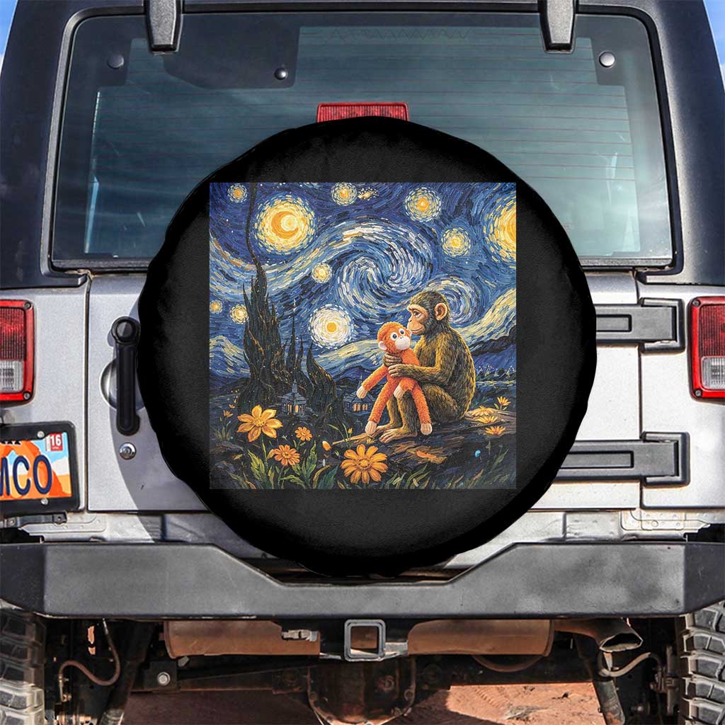 Baby Monkey Punch Starry Night Viral Trend Spare Tire Cover