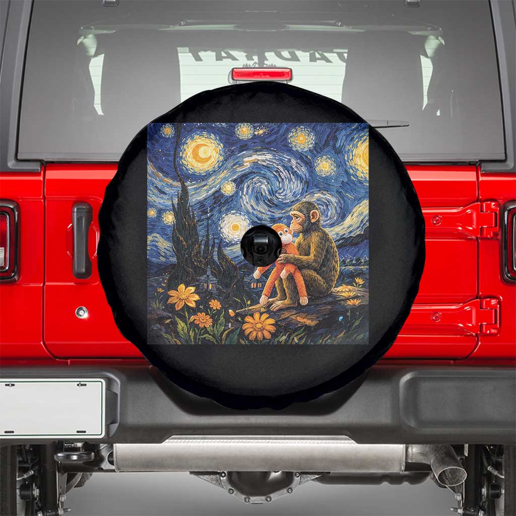 Baby Monkey Punch Starry Night Viral Trend Spare Tire Cover