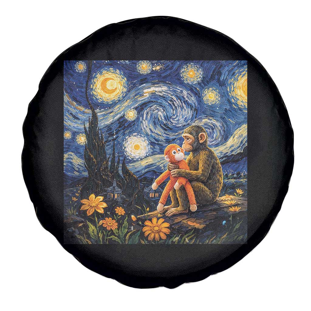 Baby Monkey Punch Starry Night Viral Trend Spare Tire Cover