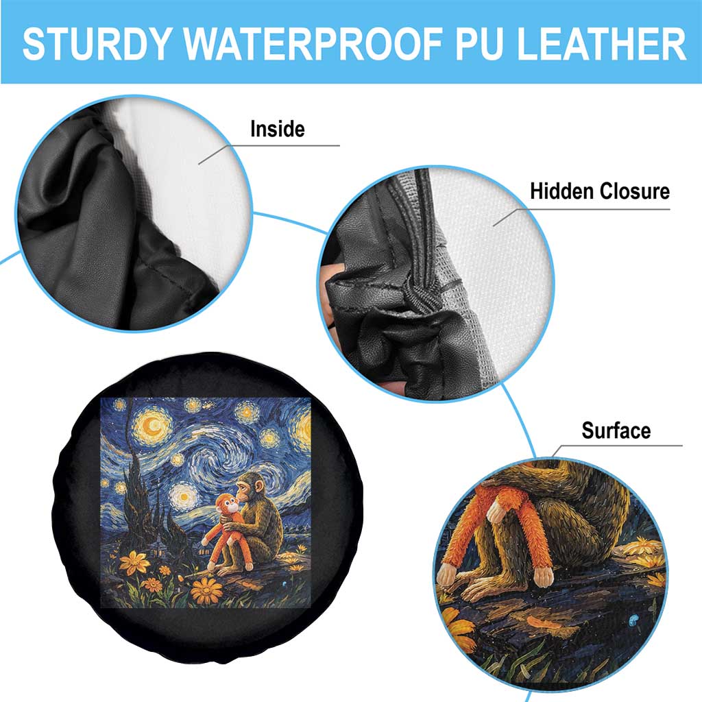 Baby Monkey Punch Starry Night Viral Trend Spare Tire Cover
