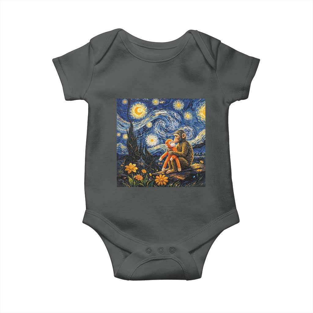 Baby Monkey Punch Starry Night Viral Trend Baby Onesie