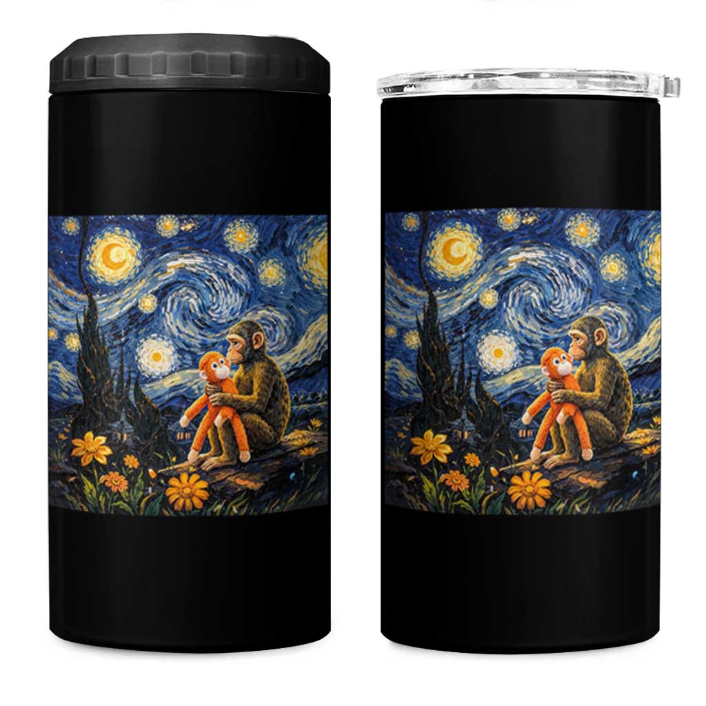 Baby Monkey Punch Starry Night Viral Trend 4 in 1 Can Cooler Tumbler