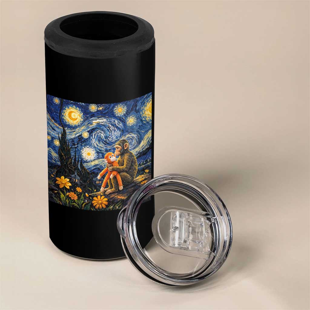 Baby Monkey Punch Starry Night Viral Trend 4 in 1 Can Cooler Tumbler