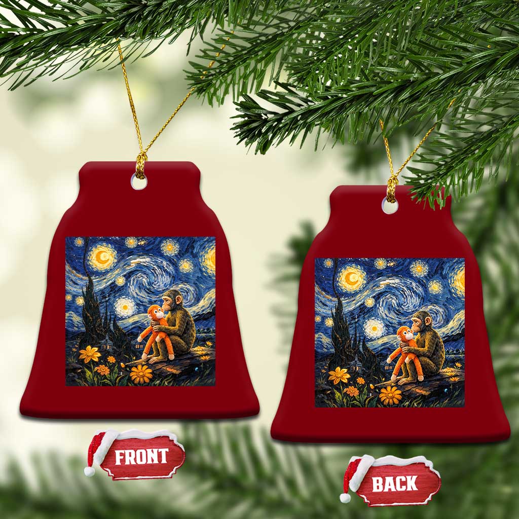 Baby Monkey Punch Starry Night Viral Trend Ceramic Ornament