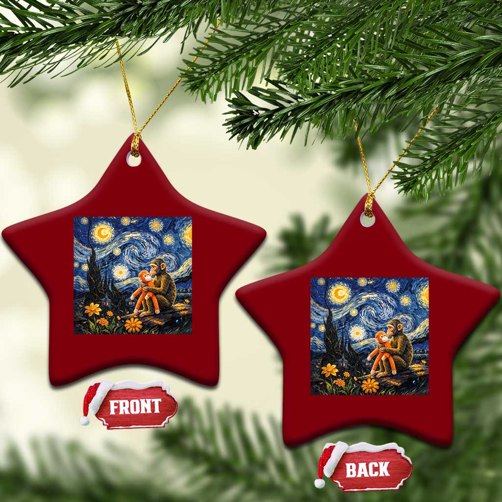 Baby Monkey Punch Starry Night Viral Trend Ceramic Ornament