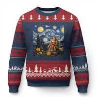 Baby Monkey Punch Starry Night Viral Trend Ugly Christmas Sweater