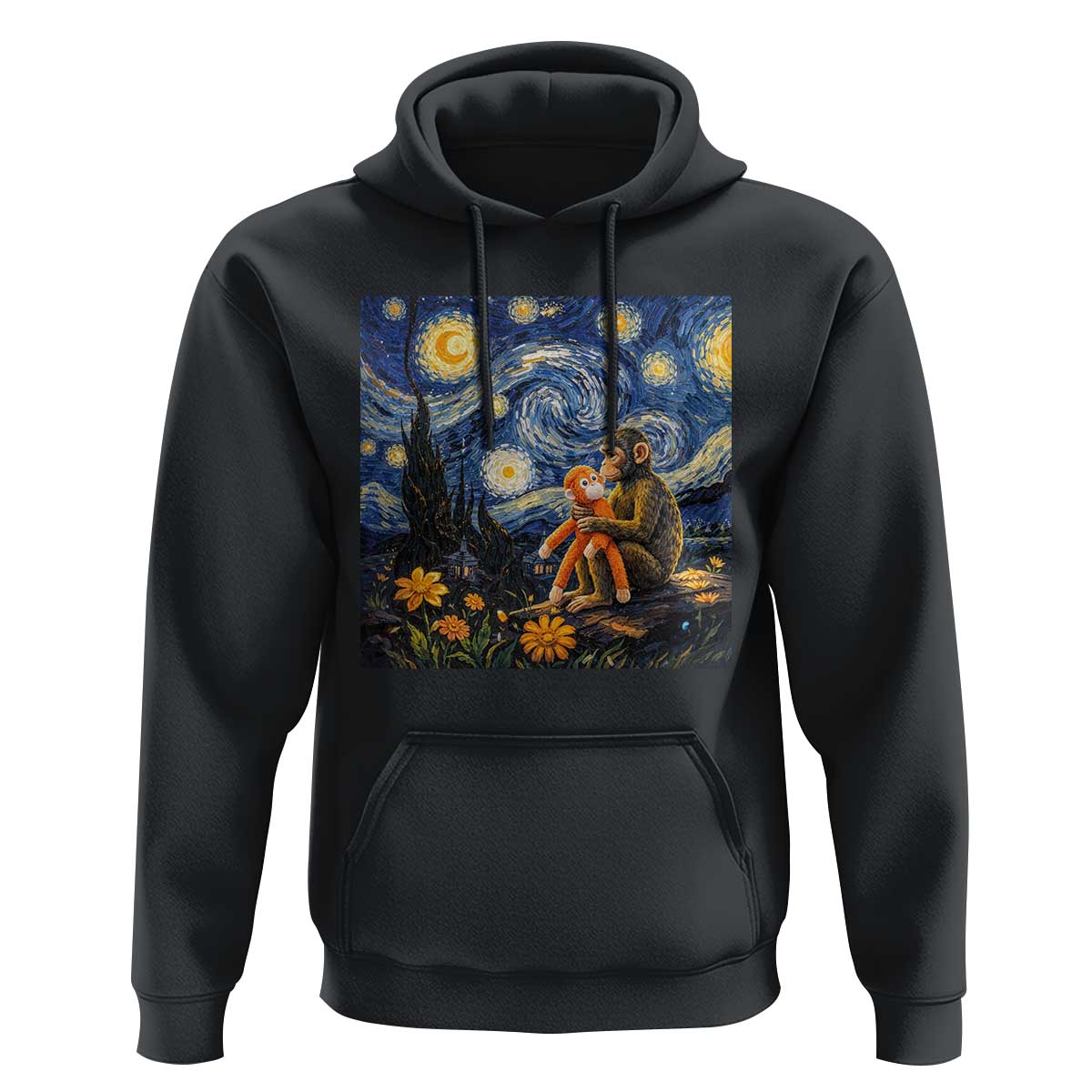 Baby Monkey Punch Starry Night Viral Trend Hoodie