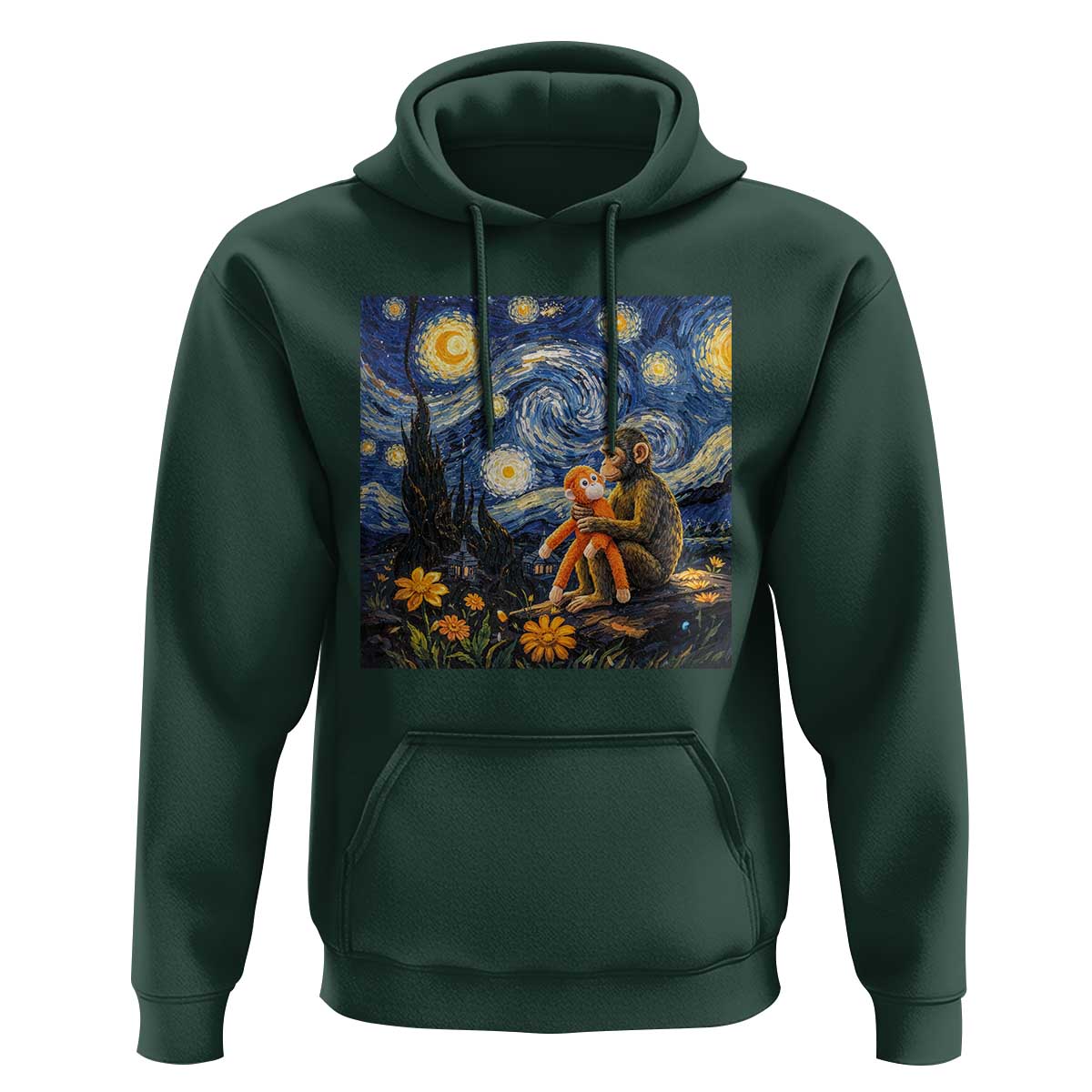 Baby Monkey Punch Starry Night Viral Trend Hoodie