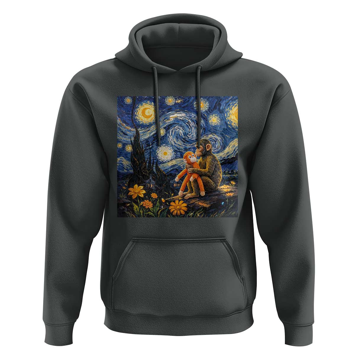 Baby Monkey Punch Starry Night Viral Trend Hoodie
