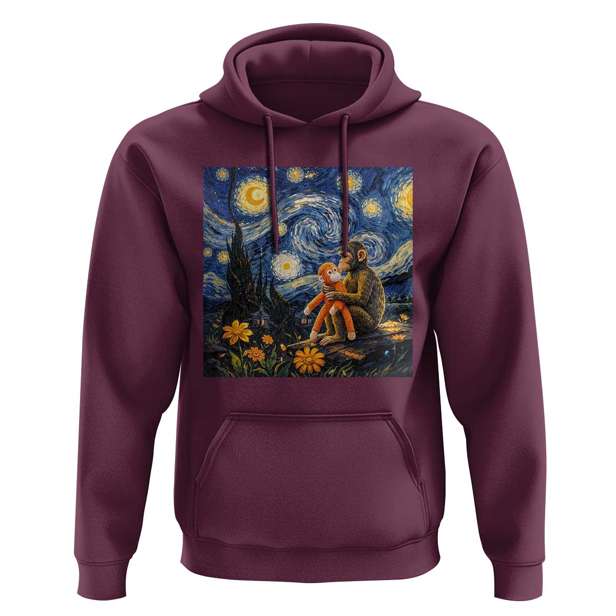Baby Monkey Punch Starry Night Viral Trend Hoodie