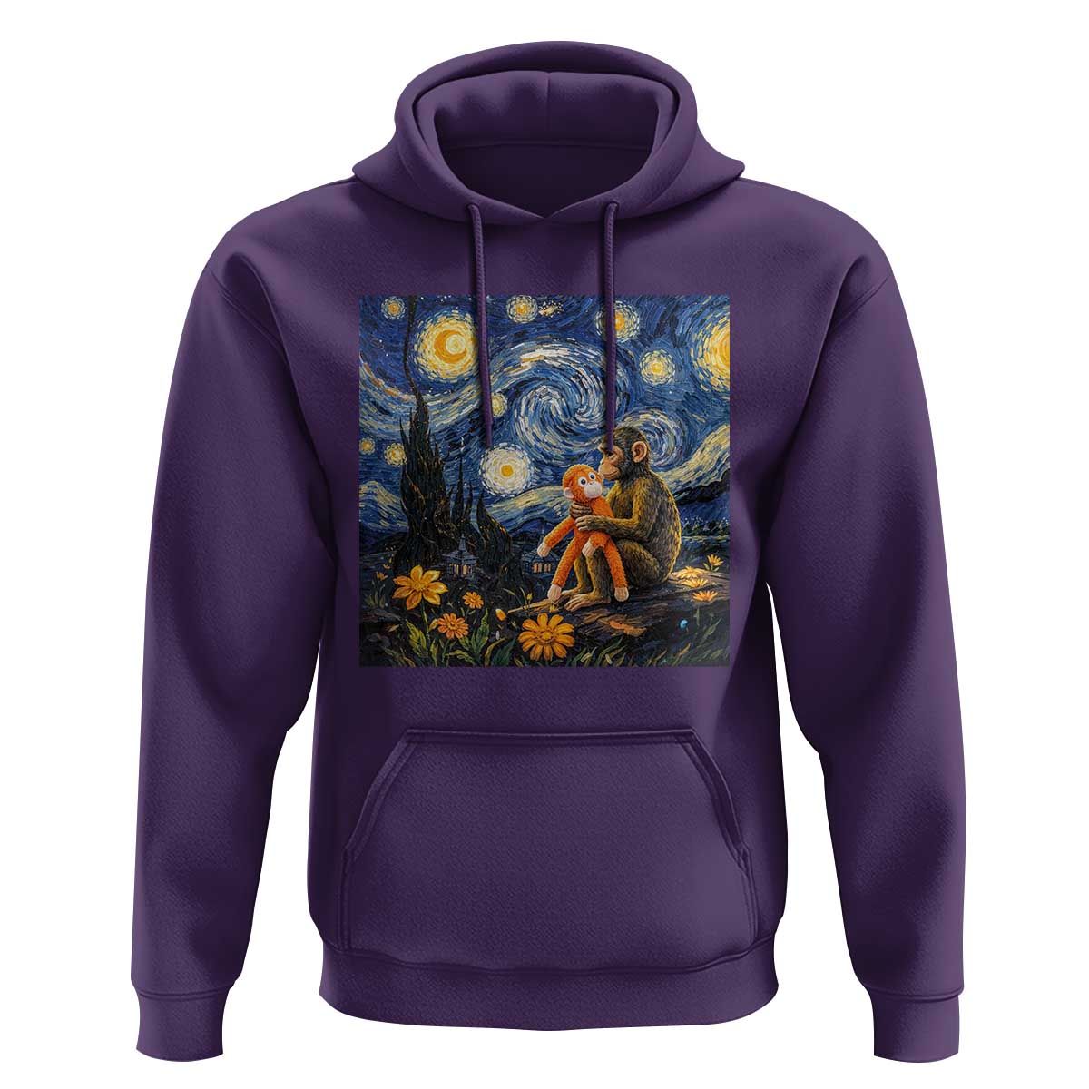 Baby Monkey Punch Starry Night Viral Trend Hoodie