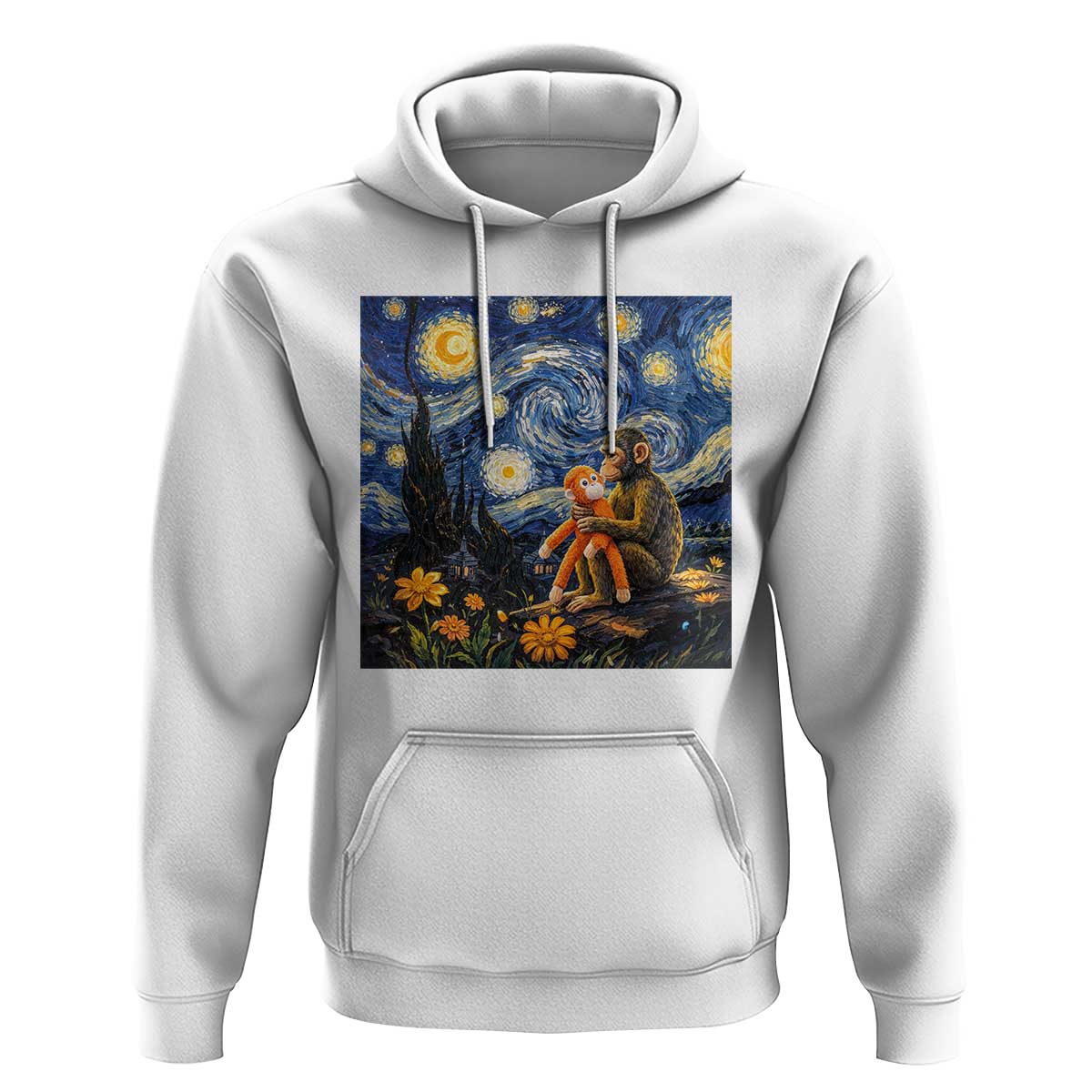 Baby Monkey Punch Starry Night Viral Trend Hoodie