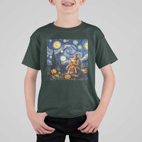 Baby Monkey Punch Starry Night Viral Trend T Shirt For Kid