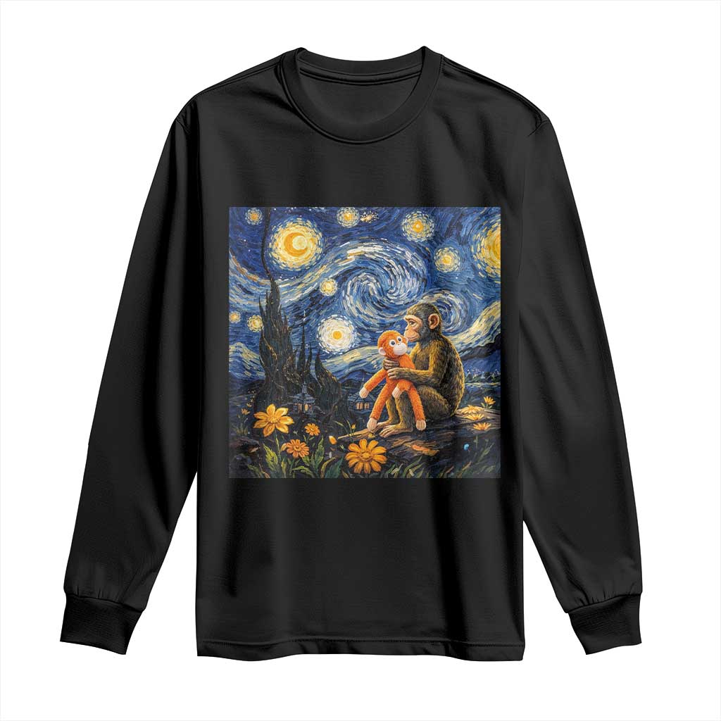 Baby Monkey Punch Starry Night Viral Trend Long Sleeve Shirt