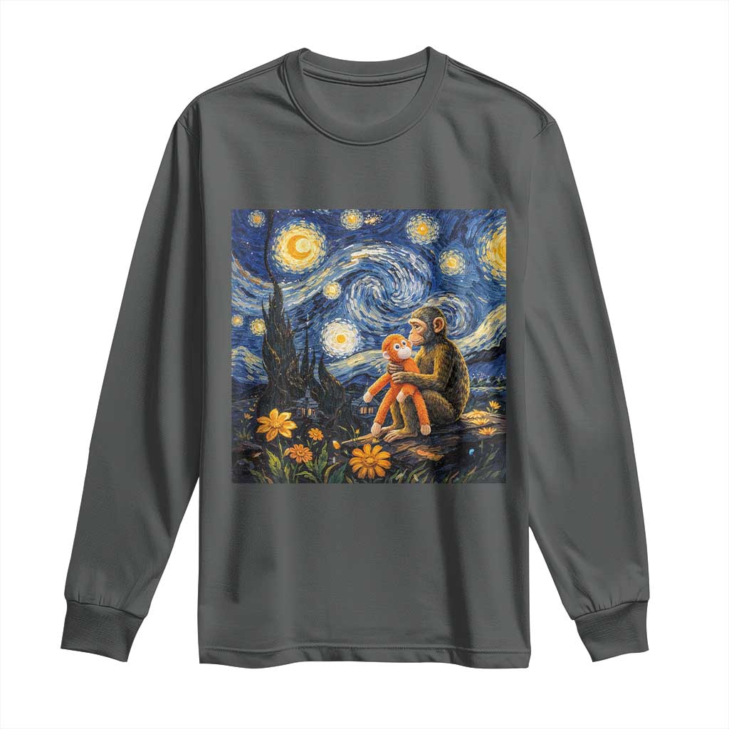 Baby Monkey Punch Starry Night Viral Trend Long Sleeve Shirt
