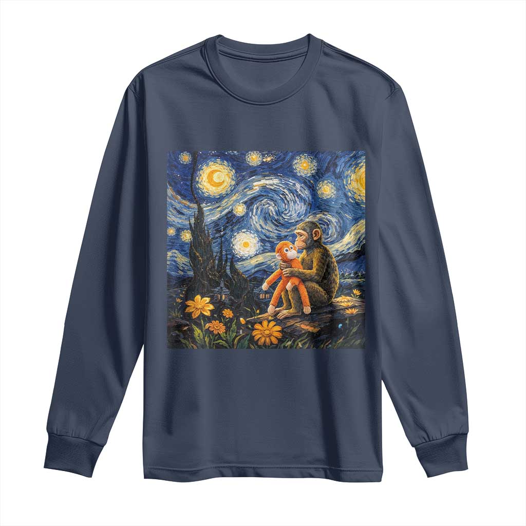 Baby Monkey Punch Starry Night Viral Trend Long Sleeve Shirt