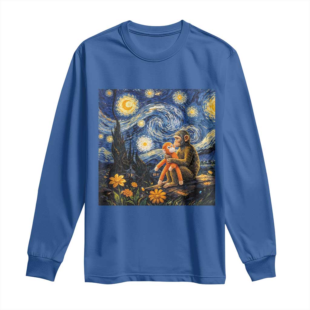 Baby Monkey Punch Starry Night Viral Trend Long Sleeve Shirt