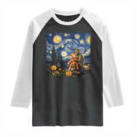 Baby Monkey Punch Starry Night Viral Trend Raglan Shirt