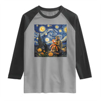 Baby Monkey Punch Starry Night Viral Trend Raglan Shirt
