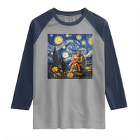 Baby Monkey Punch Starry Night Viral Trend Raglan Shirt