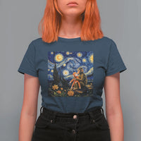Baby Monkey Punch Starry Night Viral Trend T Shirt For Women