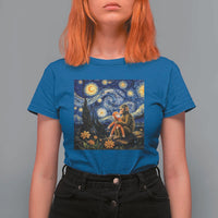 Baby Monkey Punch Starry Night Viral Trend T Shirt For Women
